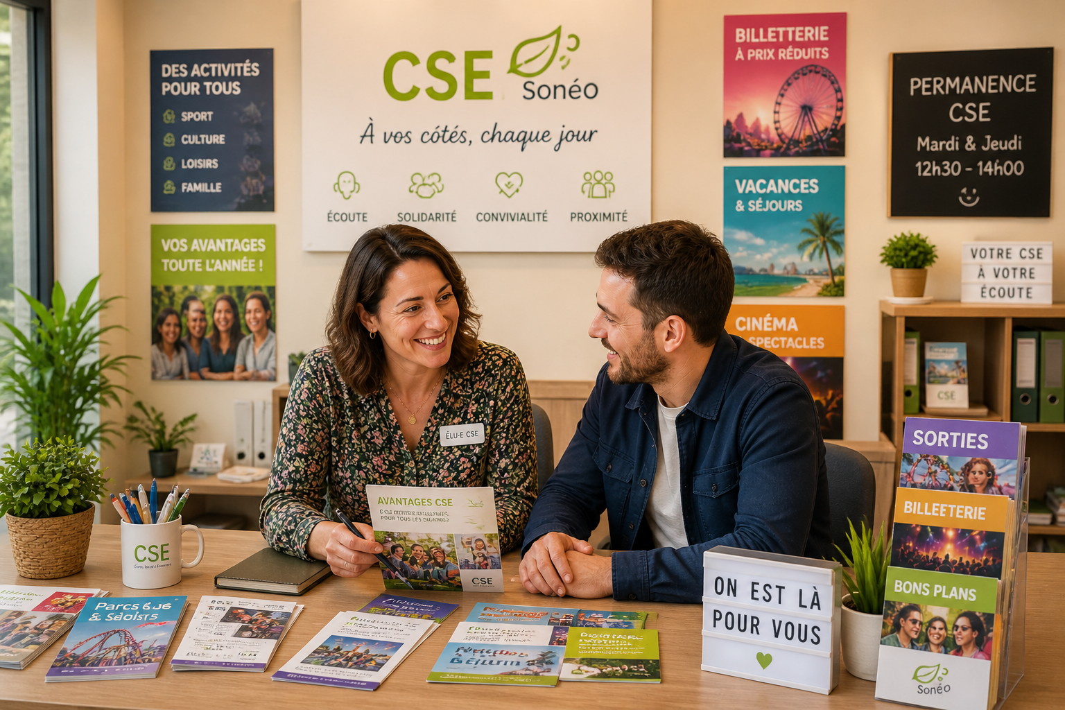Accueil CSE Sonéo avec informations avantages et billetterie